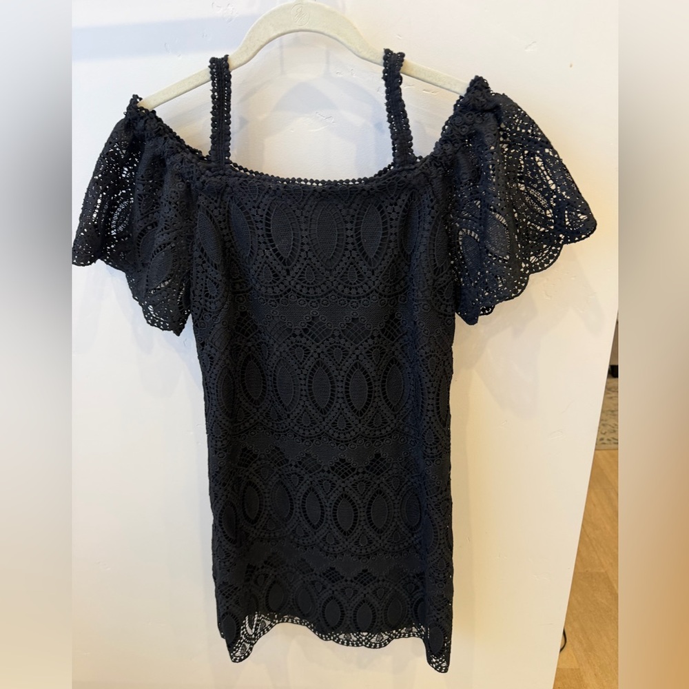 White House Black Market Black Lace Off-Shoulder Dress